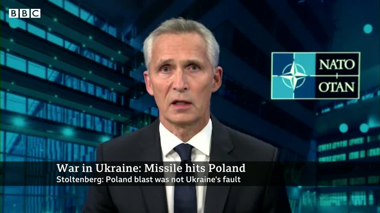 Poland strike 'most likely from Ukrainian air defence', says Nato chief - BBC News