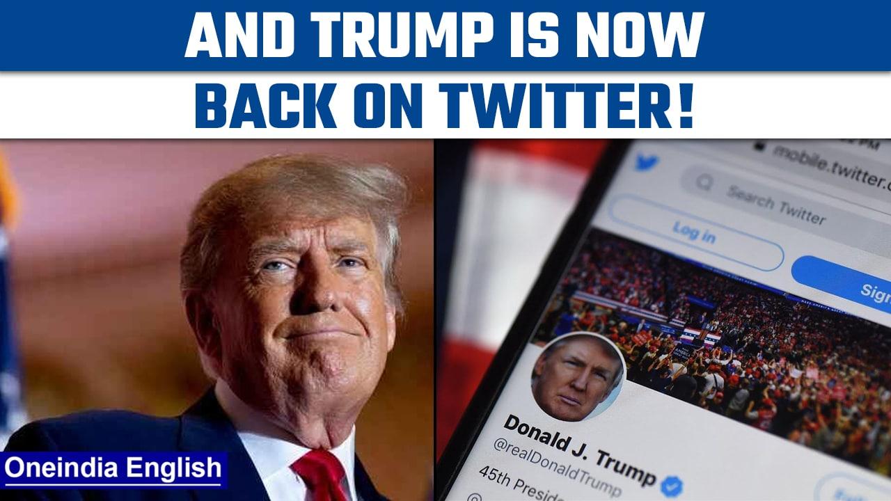 Donald Trump back on Twitter after Musk runs poll to reinstate former president| Oneindia News *News