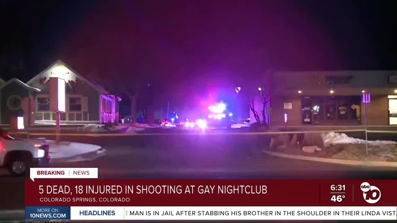 5 dead, 18 injured in shooting at gay nightclub in Colorado