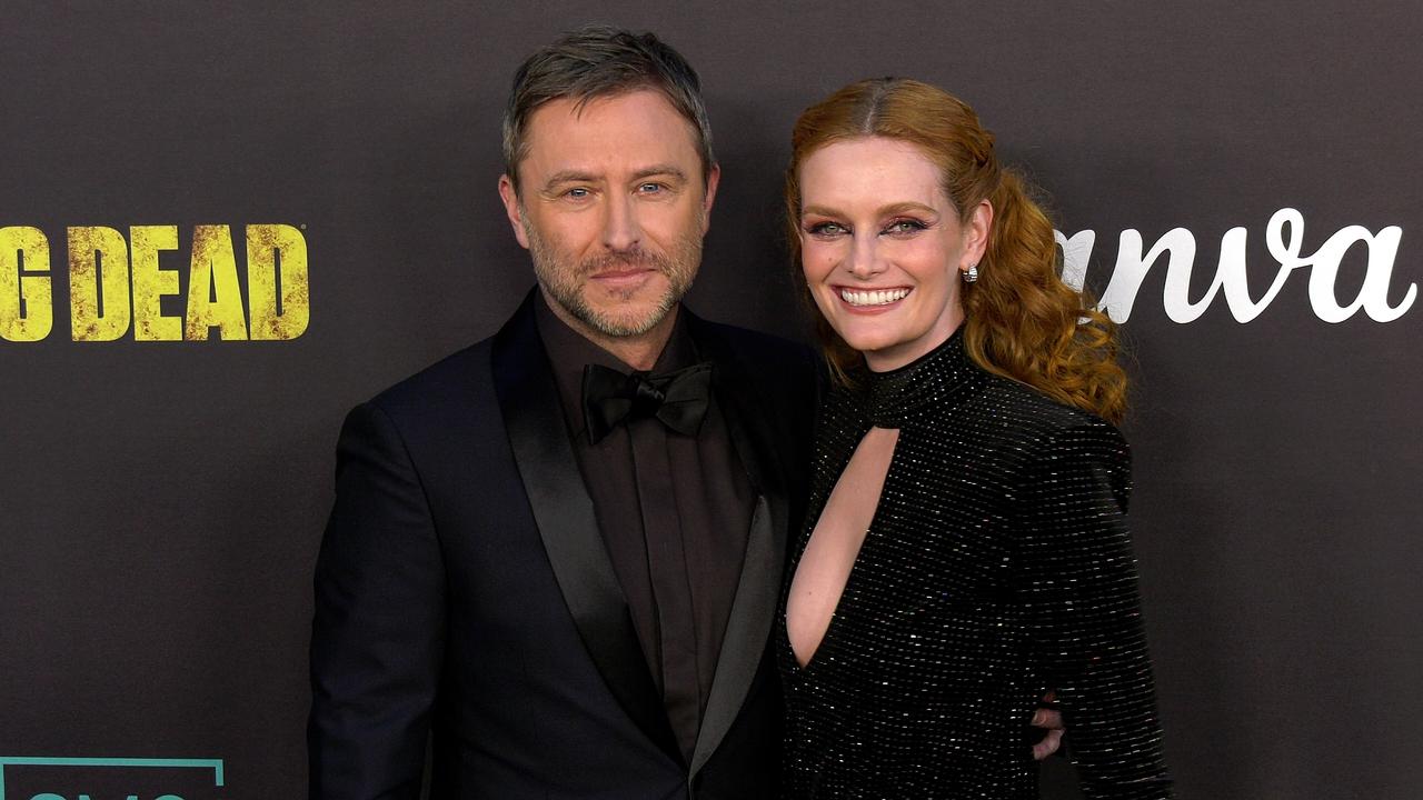 Chris Hardwick and Lydia Hearst 'The Walking Dead' Series Finale Event in Los Angeles