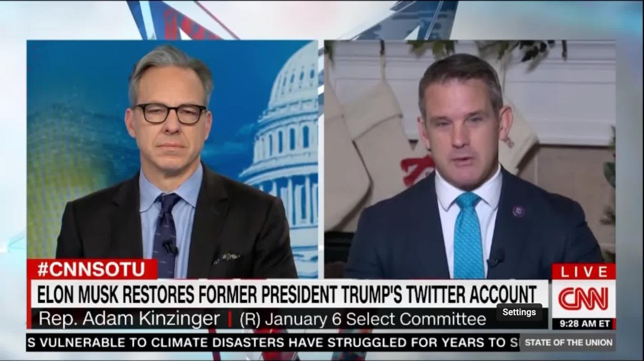 Adam Kinzinger on Trump being reinstated on Twitter