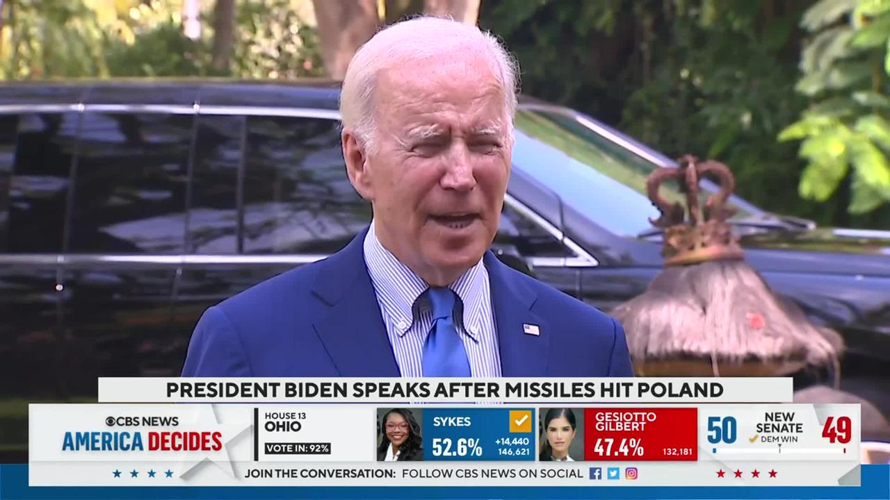 President Biden delivers remarks after missile crosses into Poland