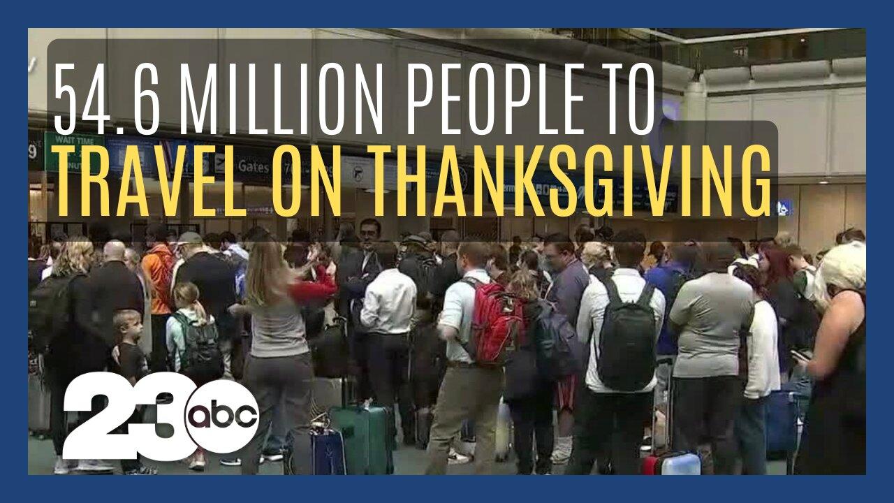 American Automobile Association predicts 54.6 million people will travel during Thanksgiving week