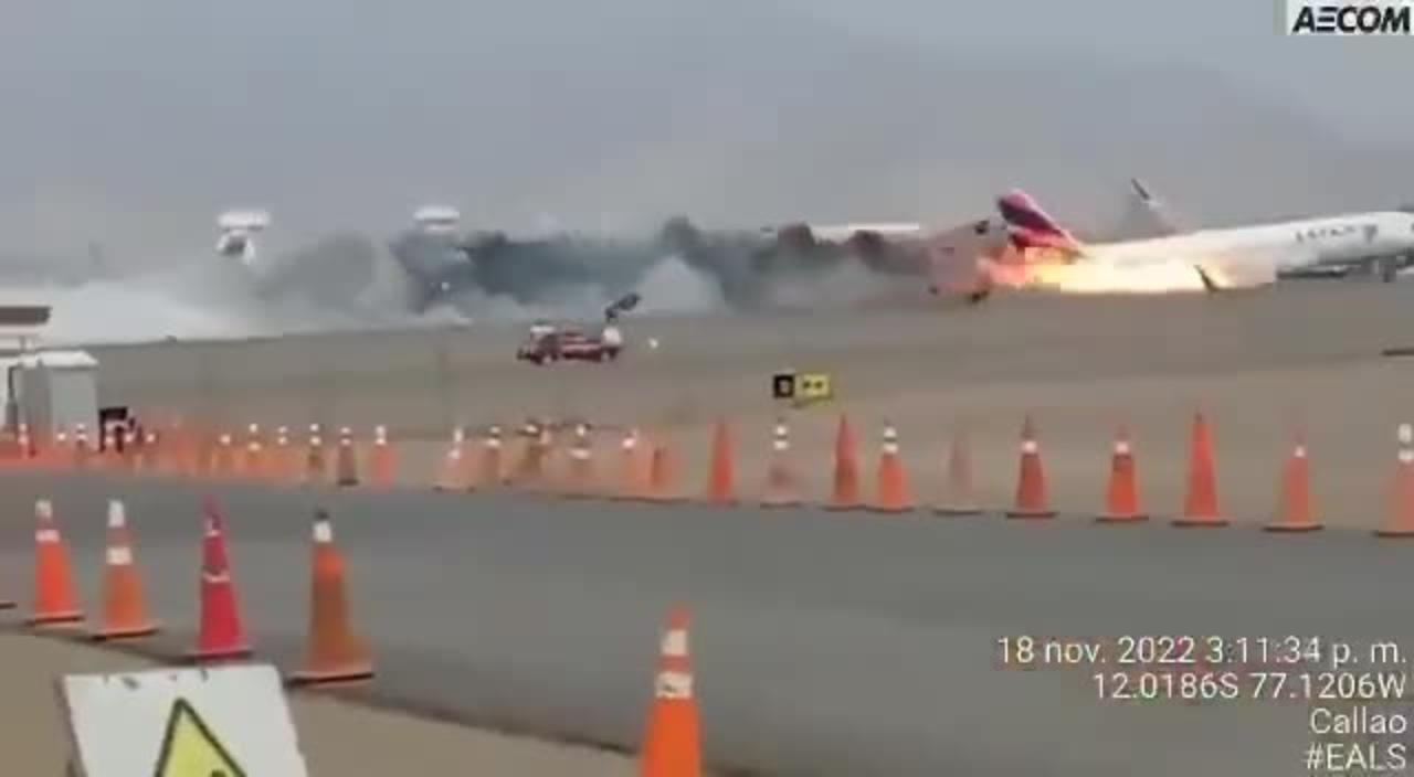 In Peru, an airplane taking off collided with a passing car at the airport. 2