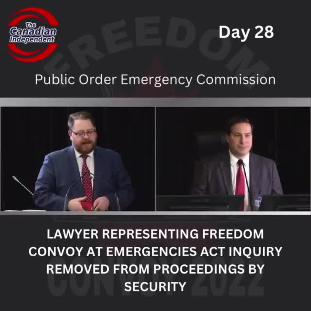 Lawyer representing Freedom Convoy at Emergencies Act inquiry removed from proceedings by security