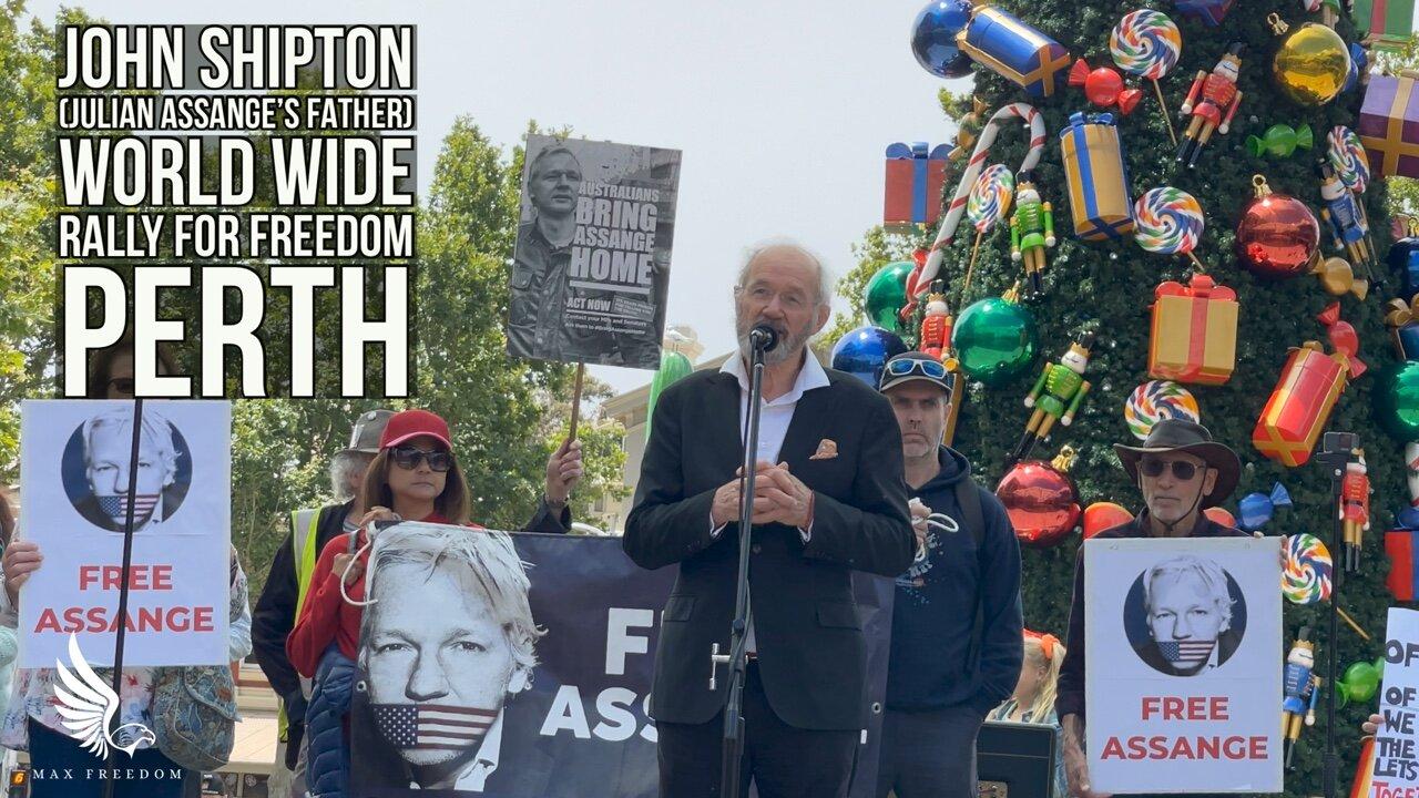 Julian Assange's Father Speaks At World Wide Rally For Freedom Perth