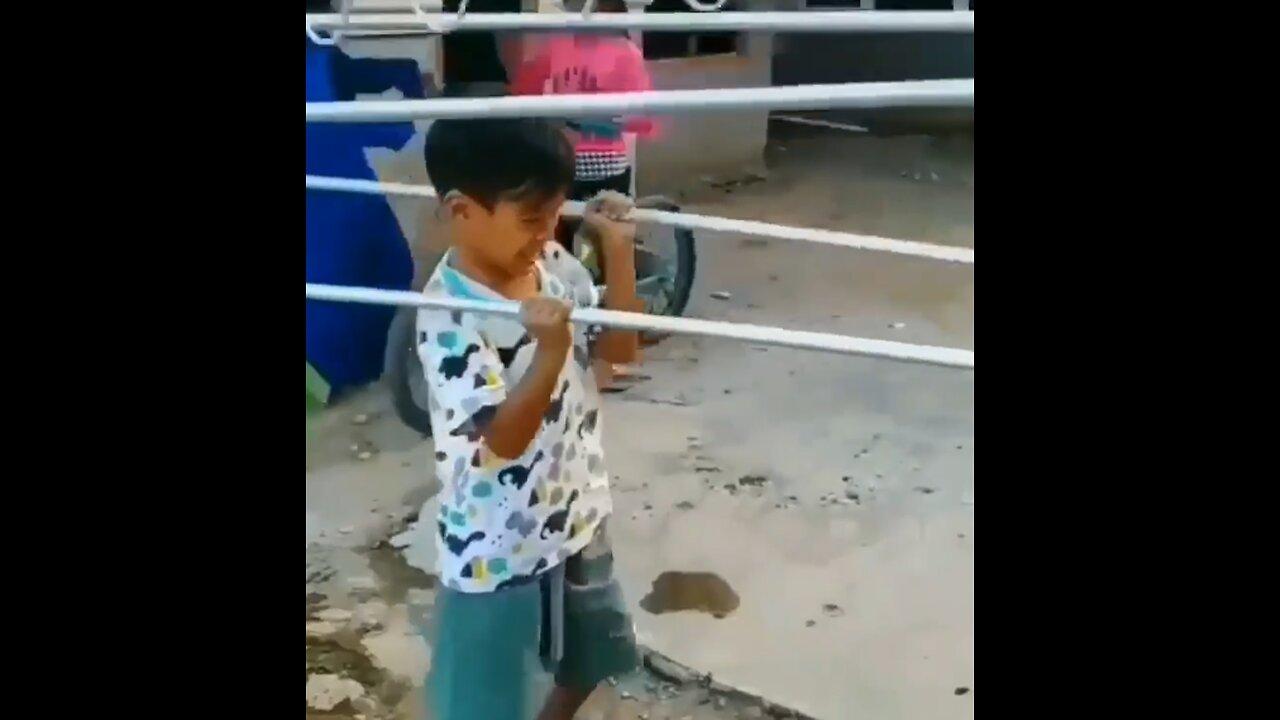 a kid try to suffocate him self while playing, the umbrella girl,compilation of funny videos