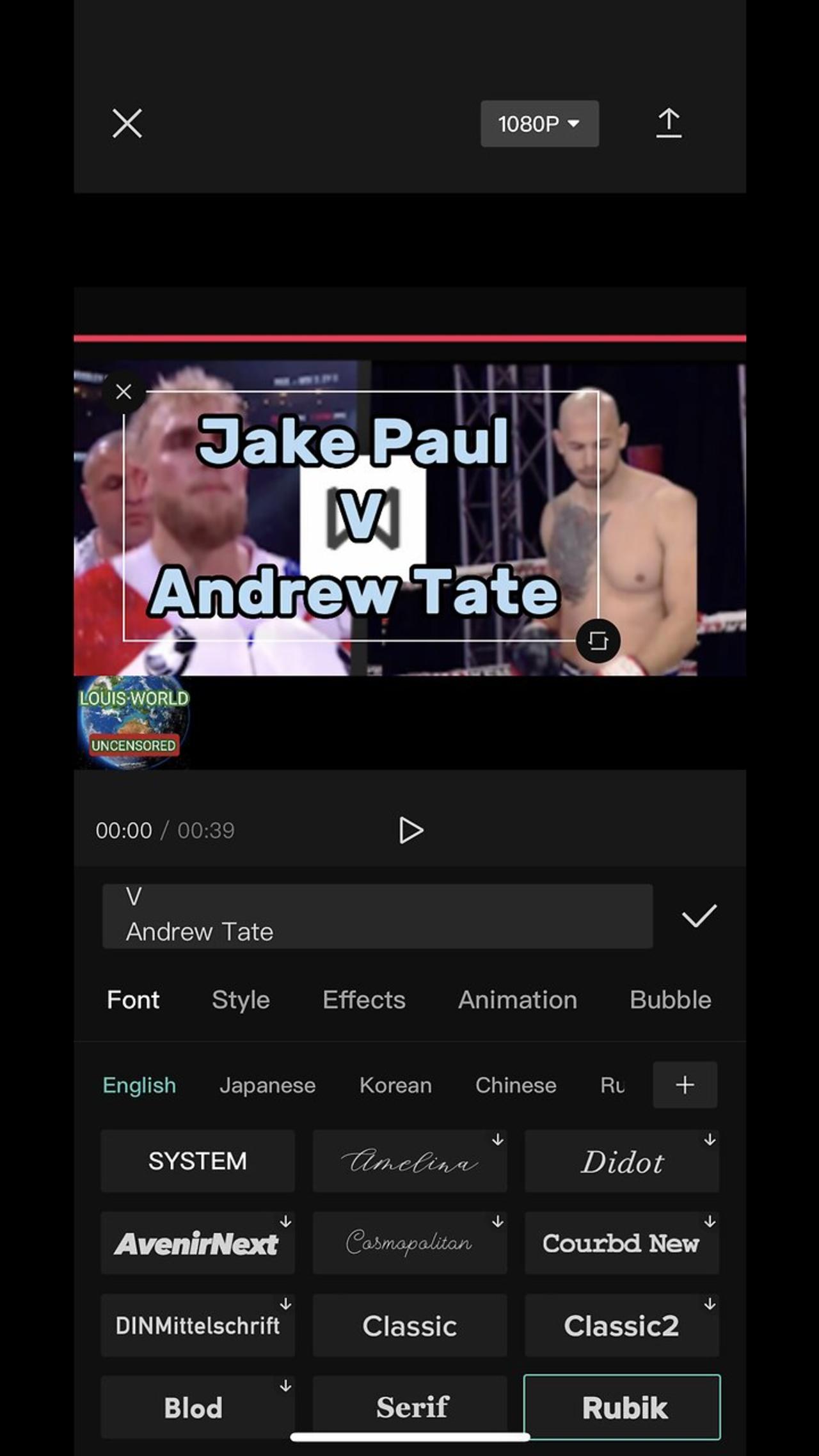 Jake Paul v Andrew Tate