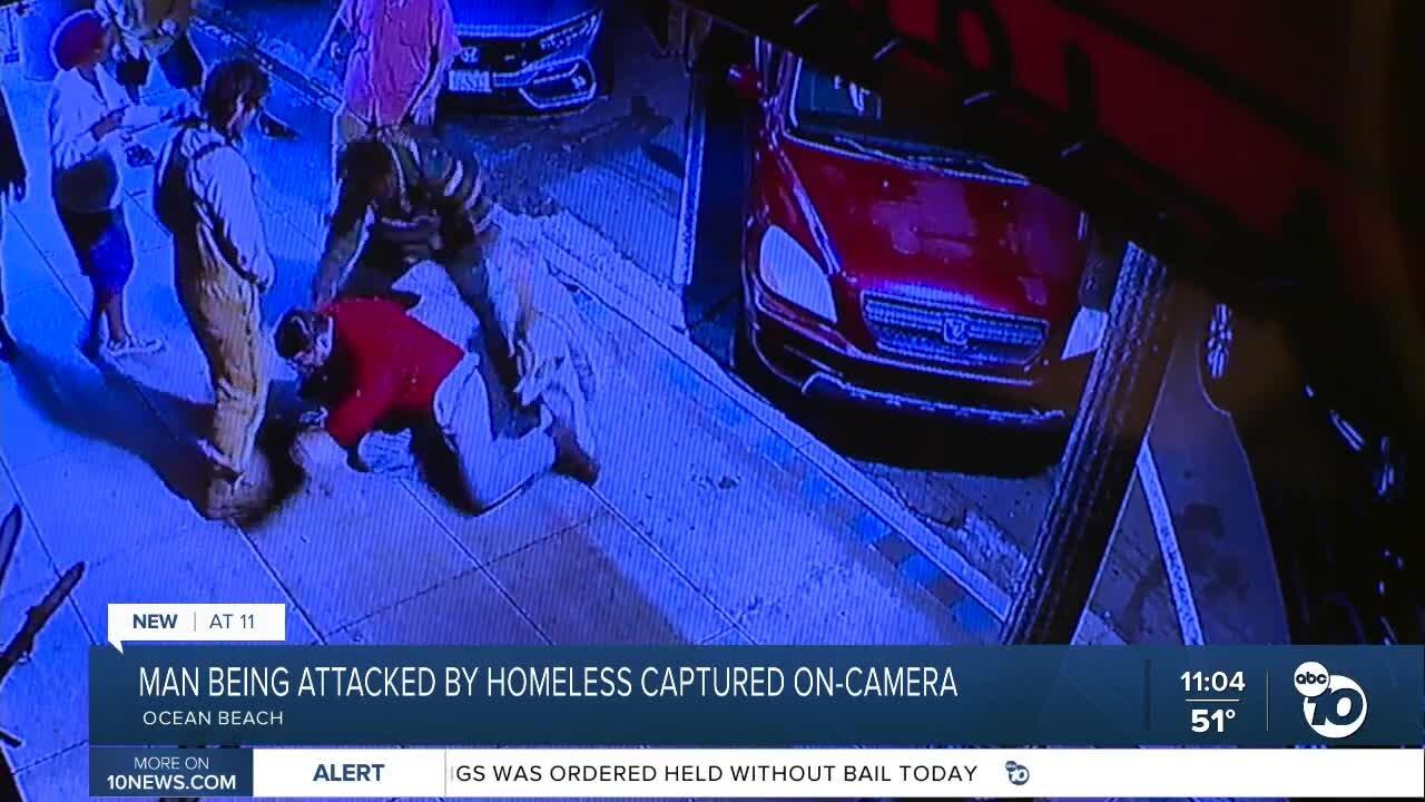 Ocean Beach man says attacked by group of homeless people following confrontation; camera captured incidient