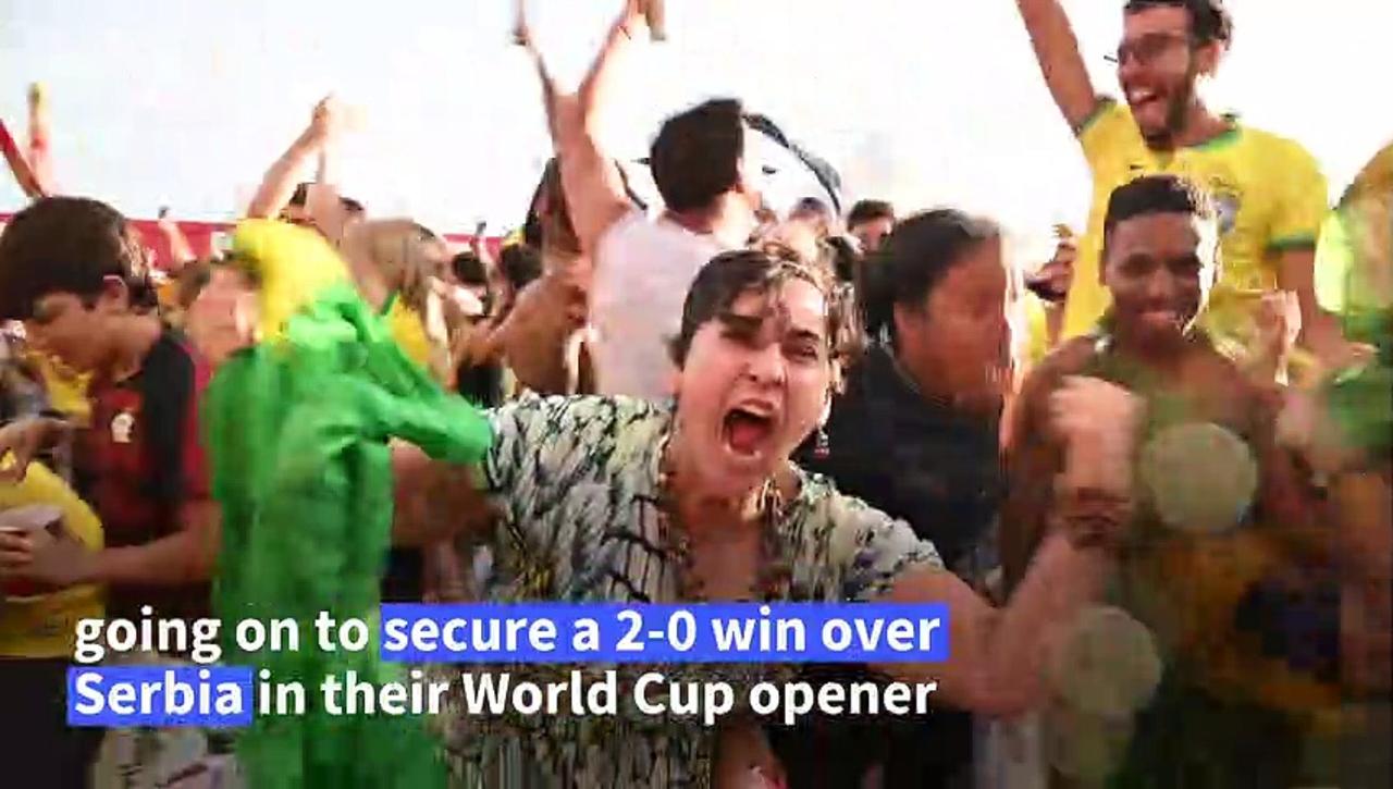 Brazilians in Rio rejoice as their team win World Cup opener against Serbia