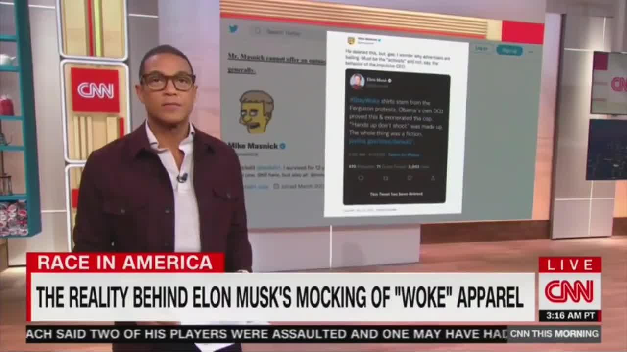 Don Lemon Gets Triggered Over Elon Musk Calling Out Twitter's Stay Woke T-Shirts