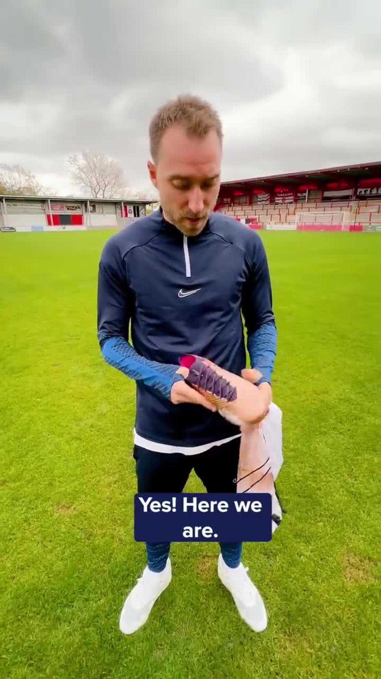 POV hand-delivering World Cup boots to Christian Eriksen
