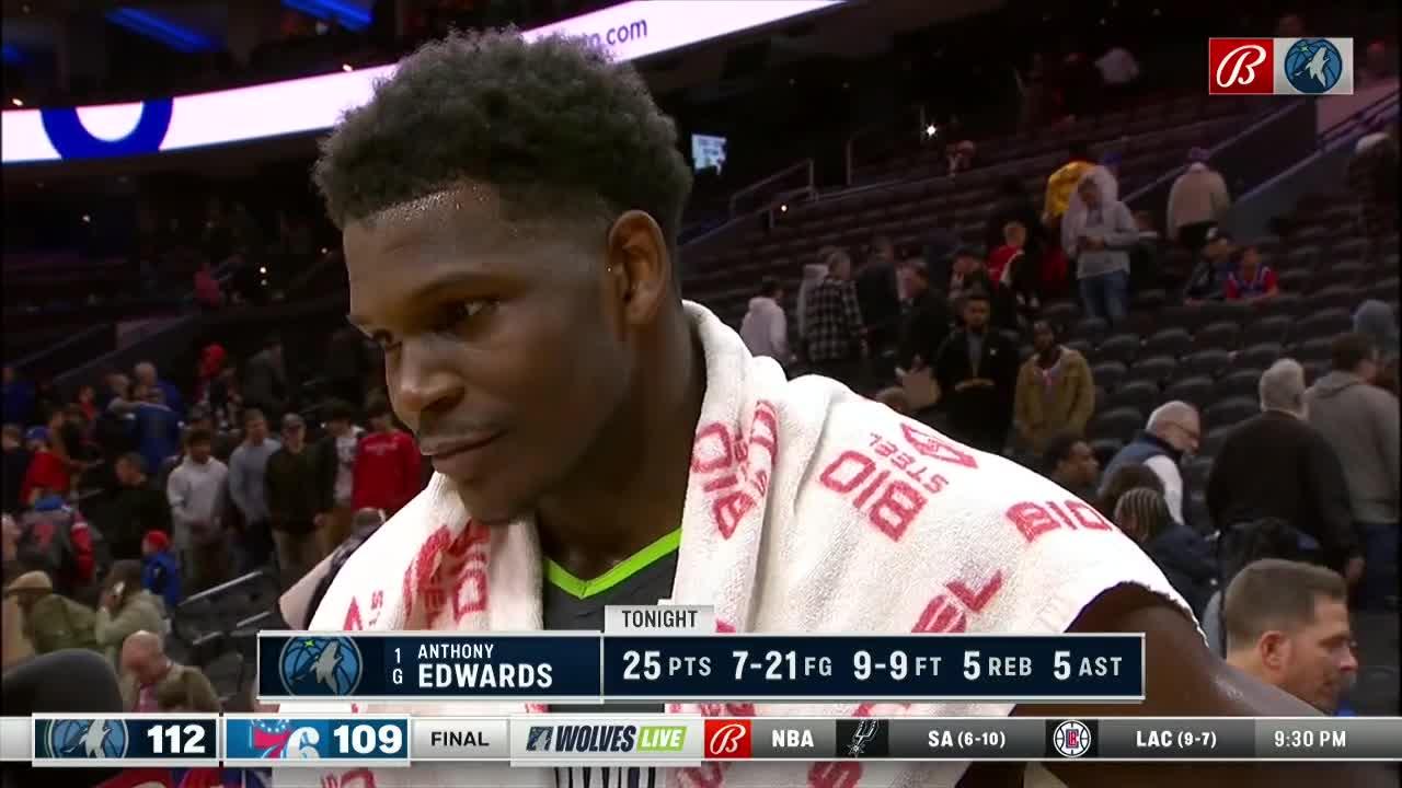Anthony Edwards is happy after ‘ugly’ win vs. 76ers _ NBA on ESPN