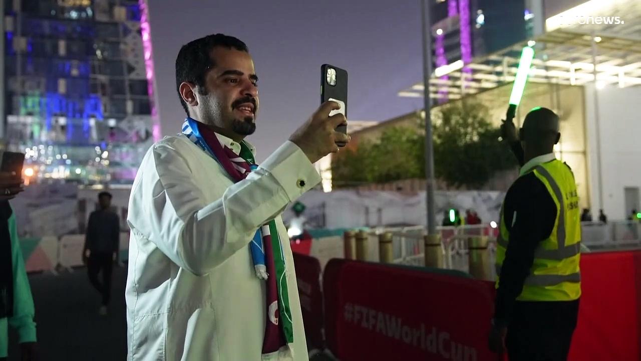 Street marshals in Qatar keep fans entertained at the World Cup