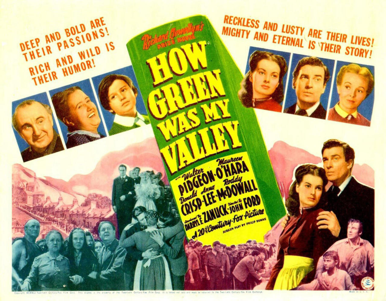 How Green Is My Valley (1941) • Starring Walter Pidgeon • Maureen O'Hara • Anna Lee • Donald Crisp