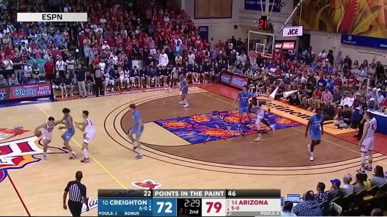 No. 14 Arizona vs. No. 10 Creighton | Game Highlights | College Basketball | 2022 Maui Invitational