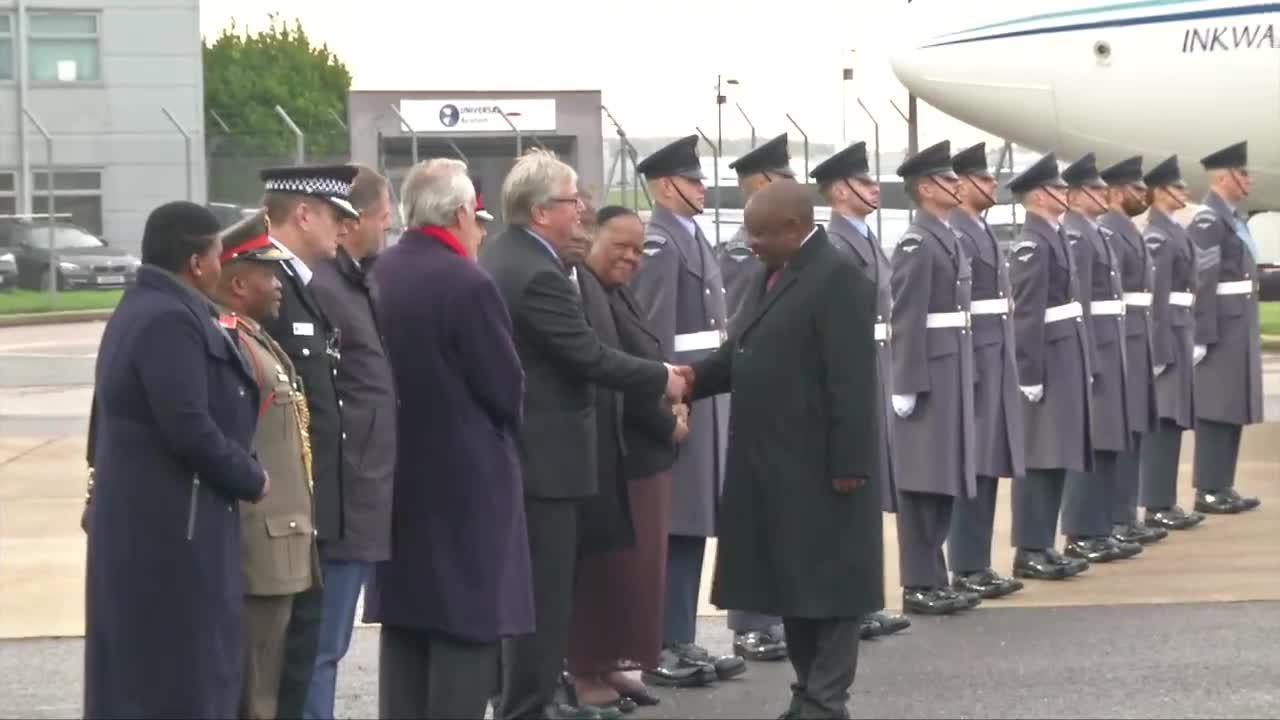 President Cyril Ramaphosa has arrived in Britain