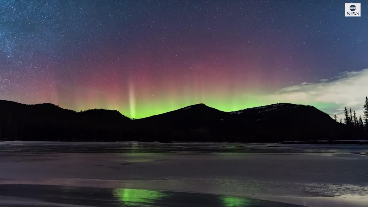 Spectacular aurora shimmers over Canada