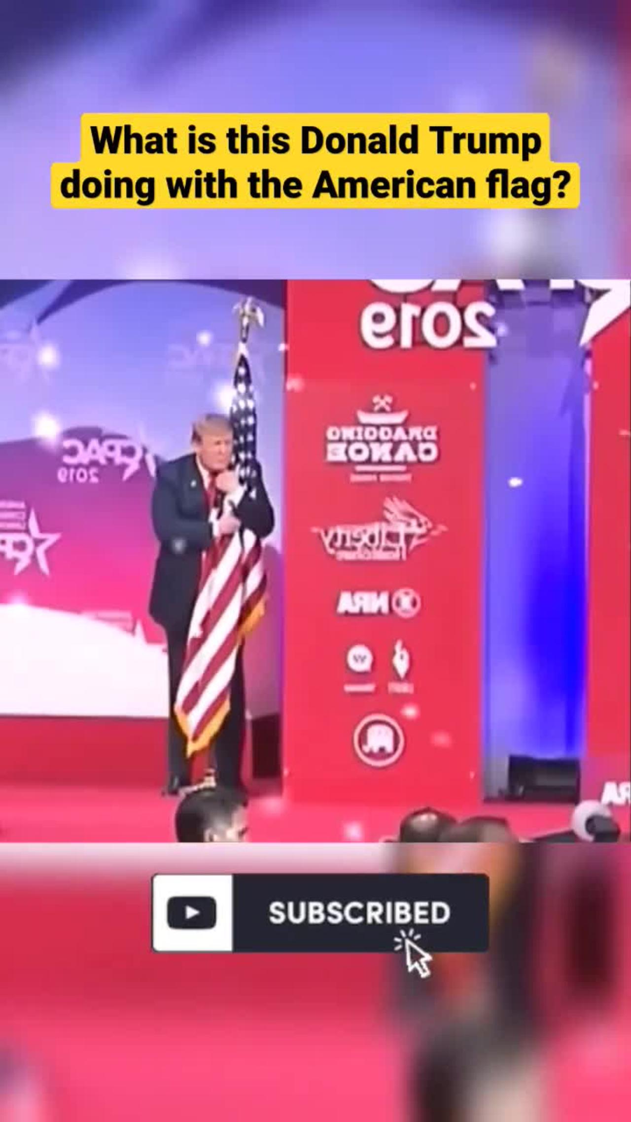 Donald Trump hug American flag!