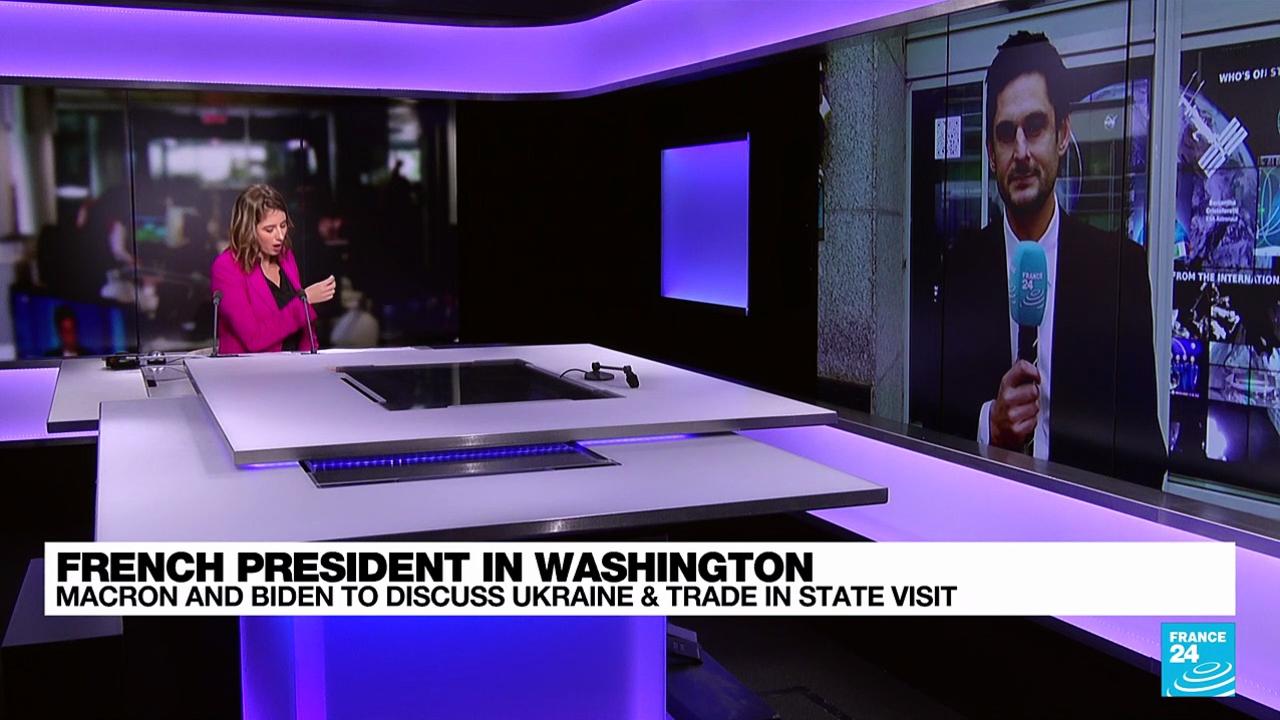 Macron tours Washington ahead of Biden talks on state visit