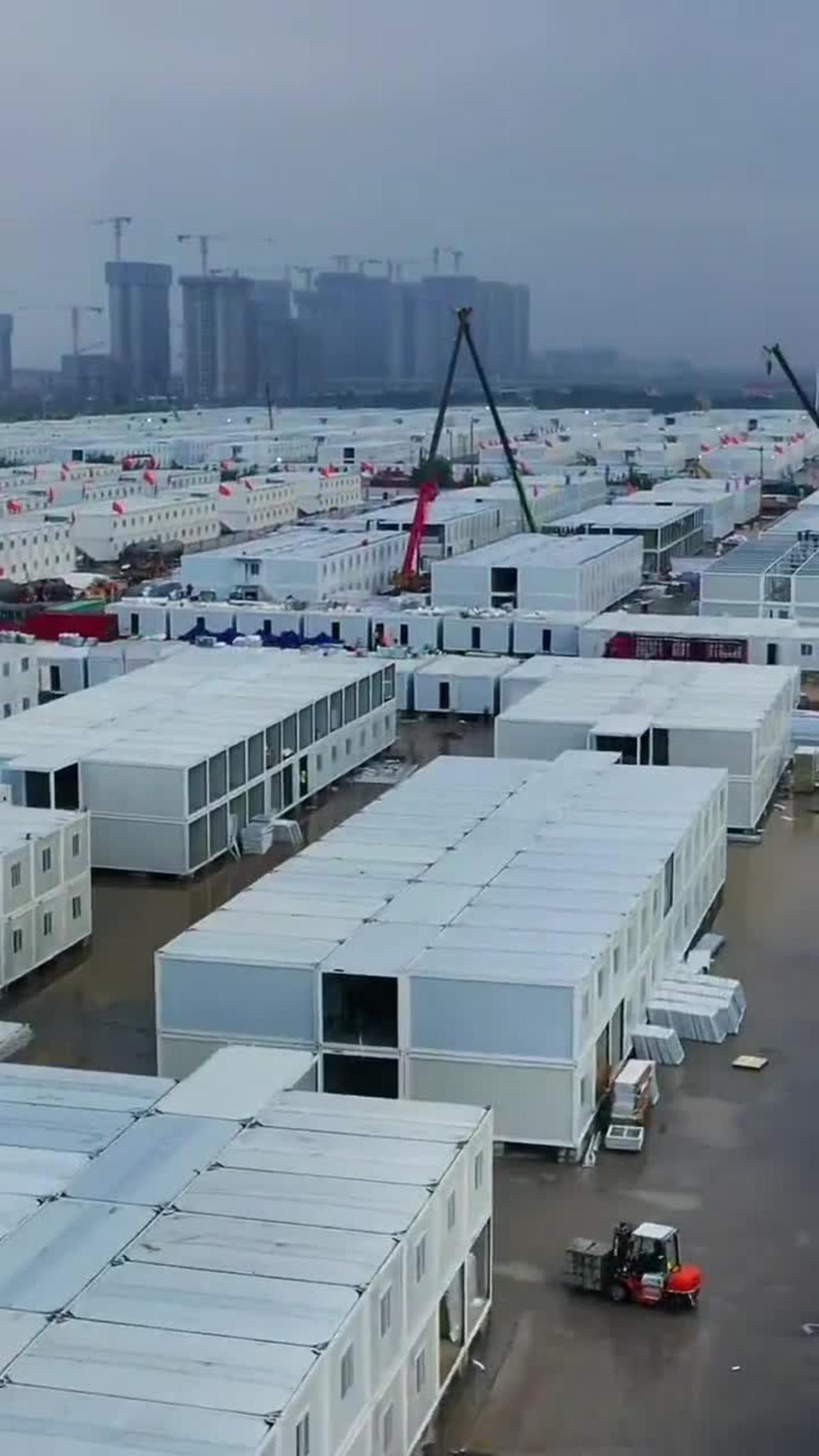 Quarantine camp in China's Guangzhou city is being built with 90,000 isolation pods
