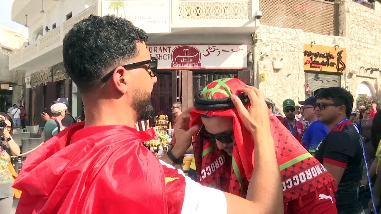 WATCH: World Cup fans gather in Doha square ahead of games