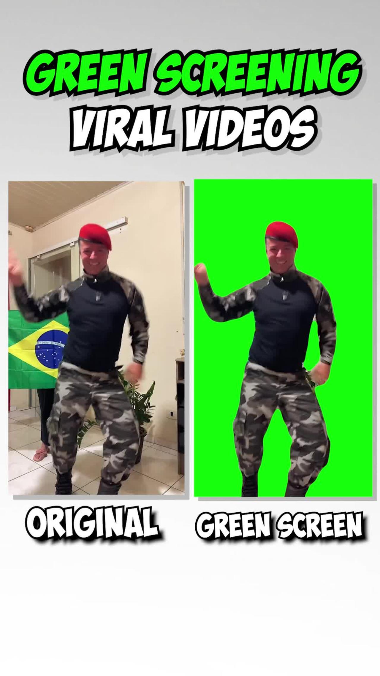 Brazilian Solider Dancing | Green Screen  VS Original