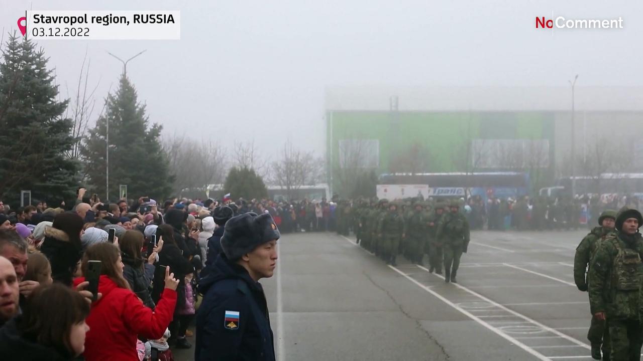 Watch: Russian military conscripts depart for 'combat coordination'