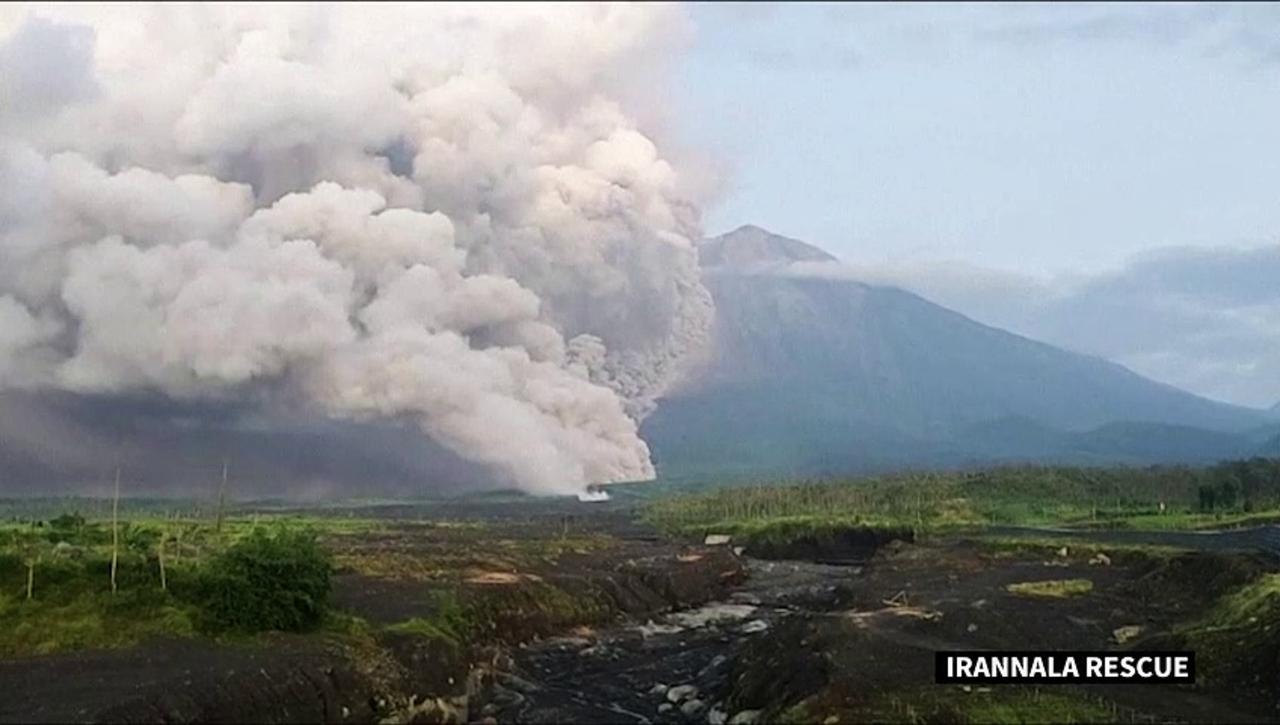 Indonesia's Mount Semeru spews smoke and ash in East Java