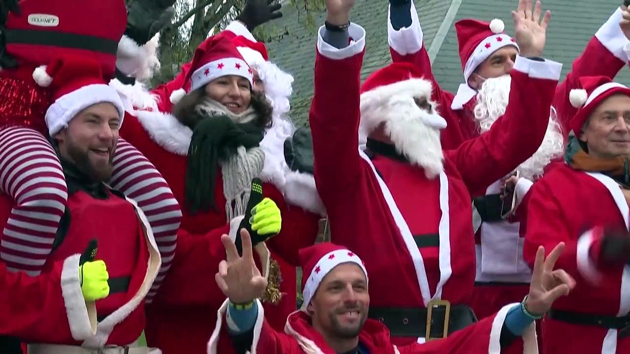 Watch: Santas paddle through Strasbourg in France