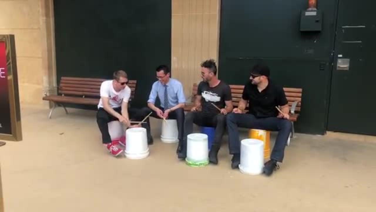 Mighty Car Mods and Eddie Woo Try Bucket Drumming
