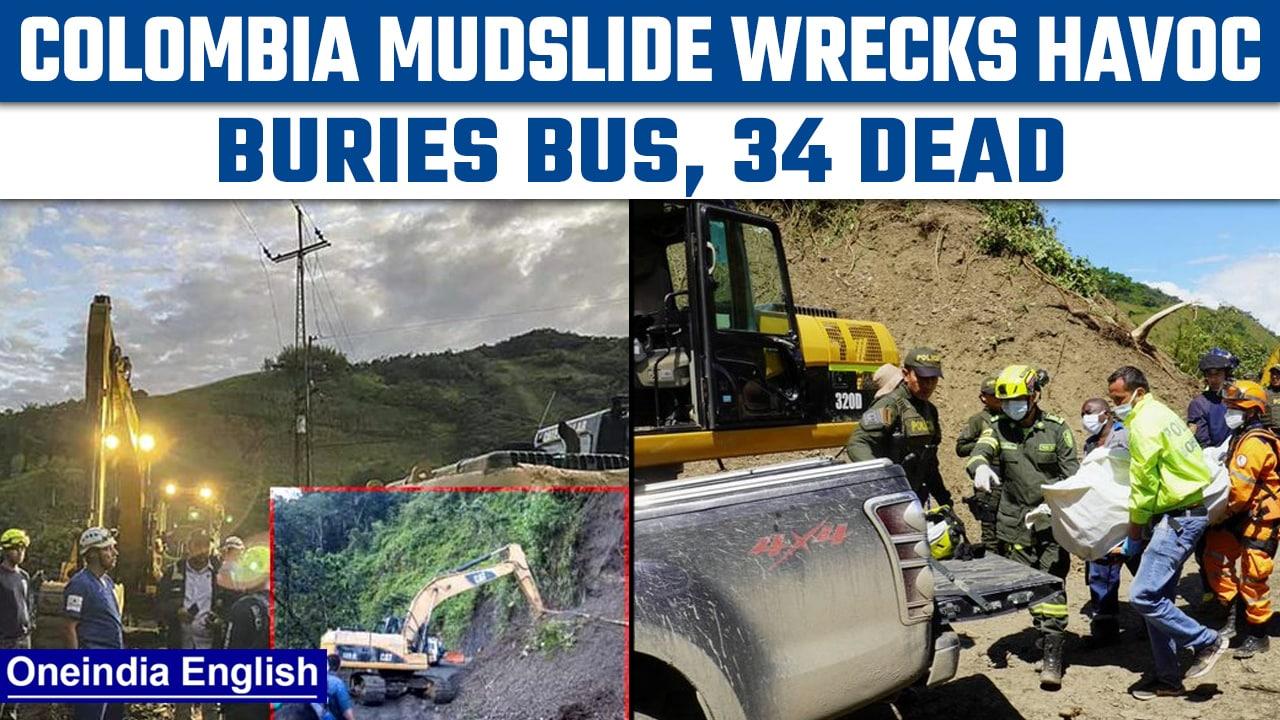 Colombia: Landslide buries bus in Colombia, atlease 34 feared dead | Oneindia News *International