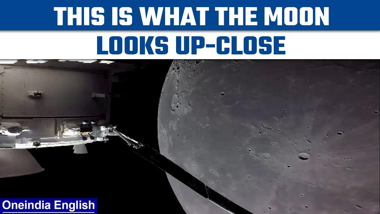 Orion capsule of NASA shares close-up video of Moon’s surface, Watch | Oneindia News *News