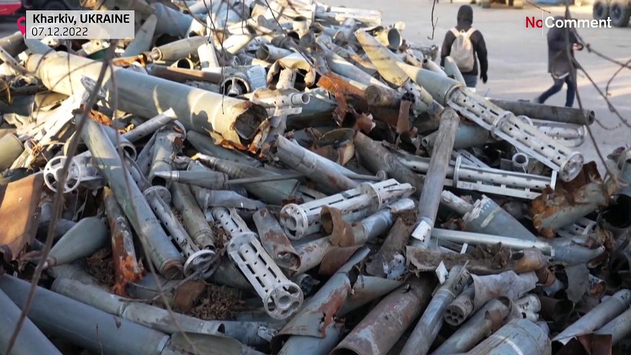 WATCH: Ukraine assembles 'graveyard' of Russian shells in Kharkiv