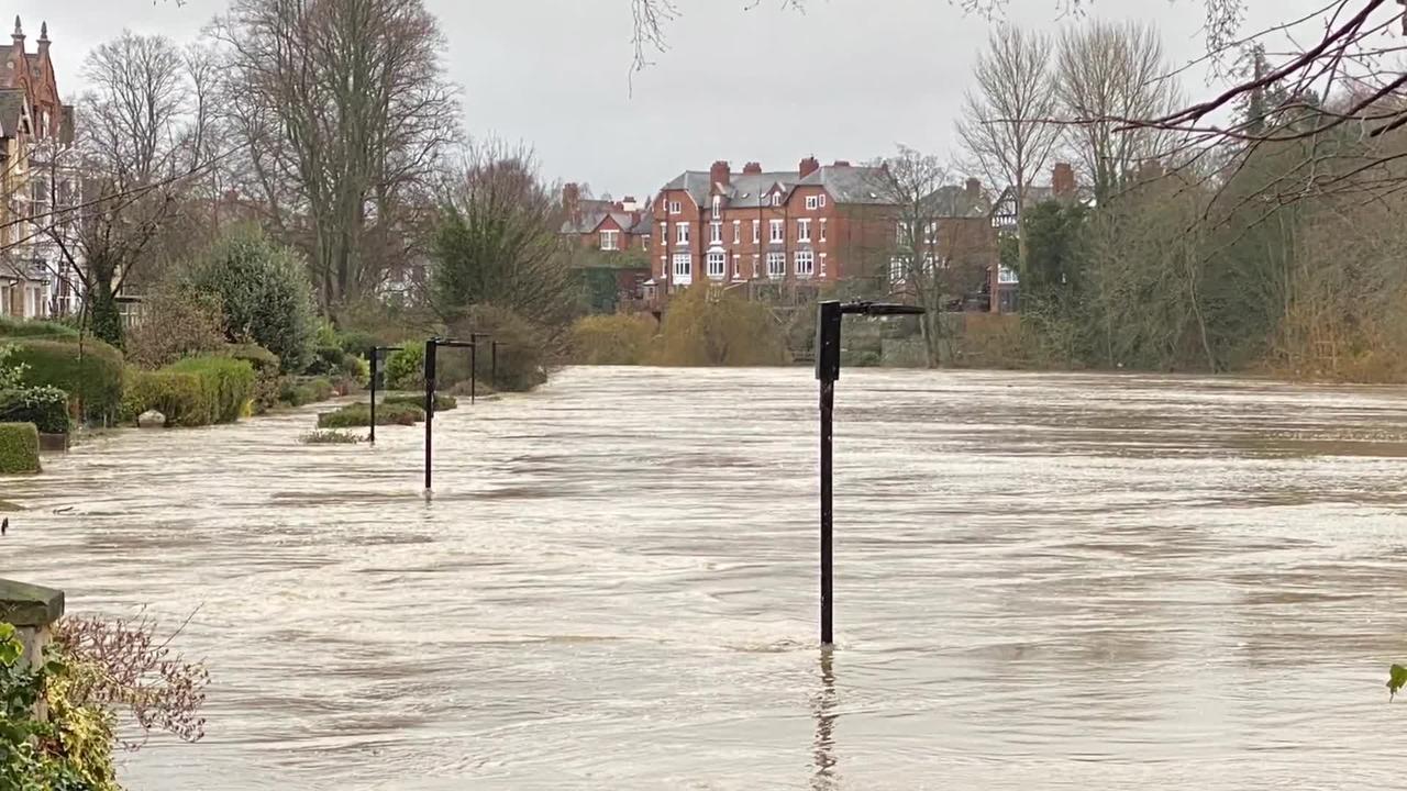 Cities in England went underwater! Storm Franklin flooded Shrewsbury and Shropshire  Feb. 22, 2022