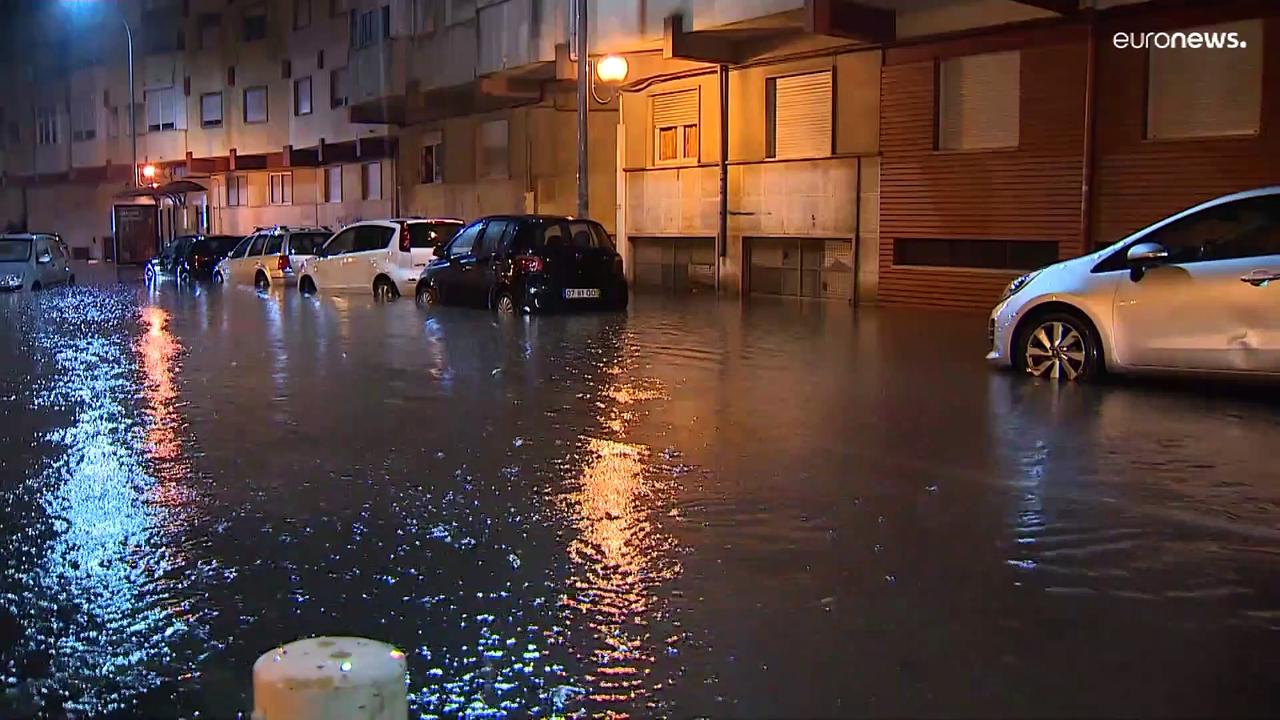 Deadly floods in Lisbon kills one person and causes chaos