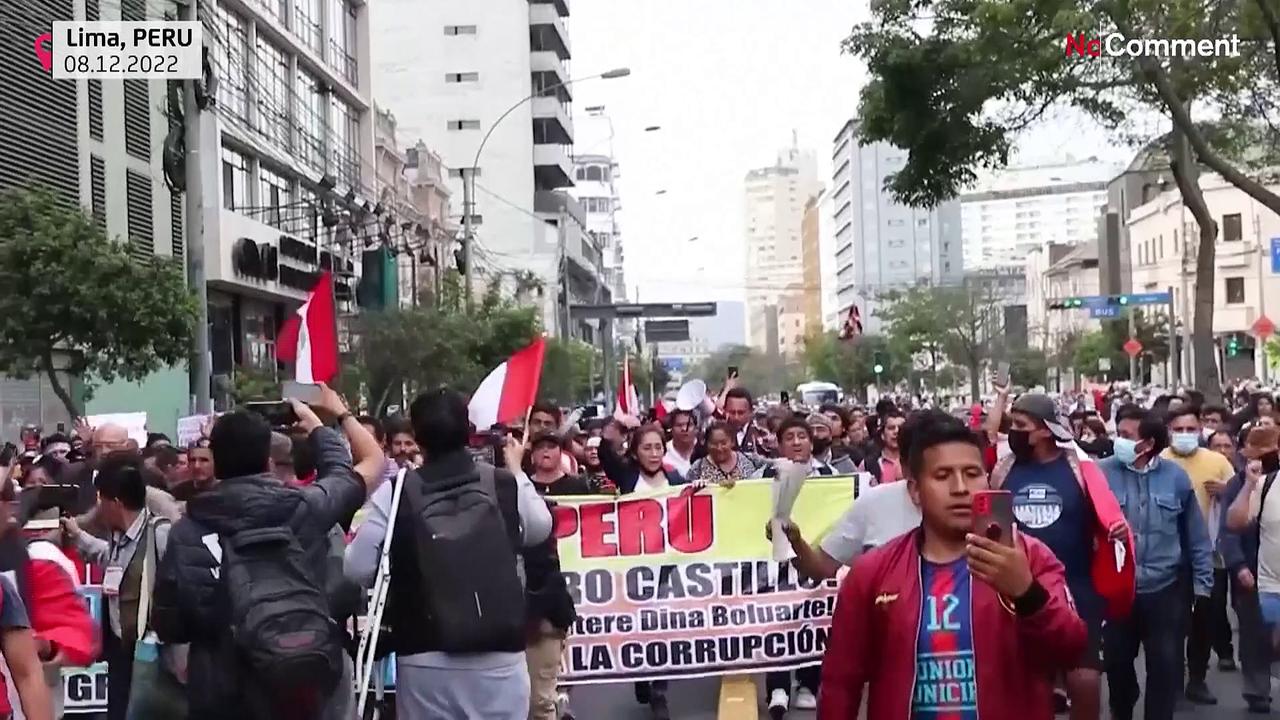 Watch: Peruvians protest the removal of President Pedro Castillo