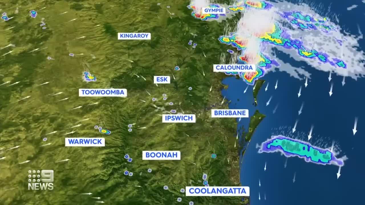 Dangerous thunderstorms lashing parts of Queensland  9 News Australia