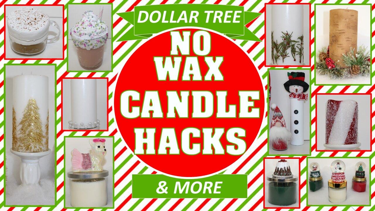 Genius Candle Hacks | NO WAX MELTING REQUIRED | Dollar Tree & more 🎄Christmas Edition 🎄15+ ideas!