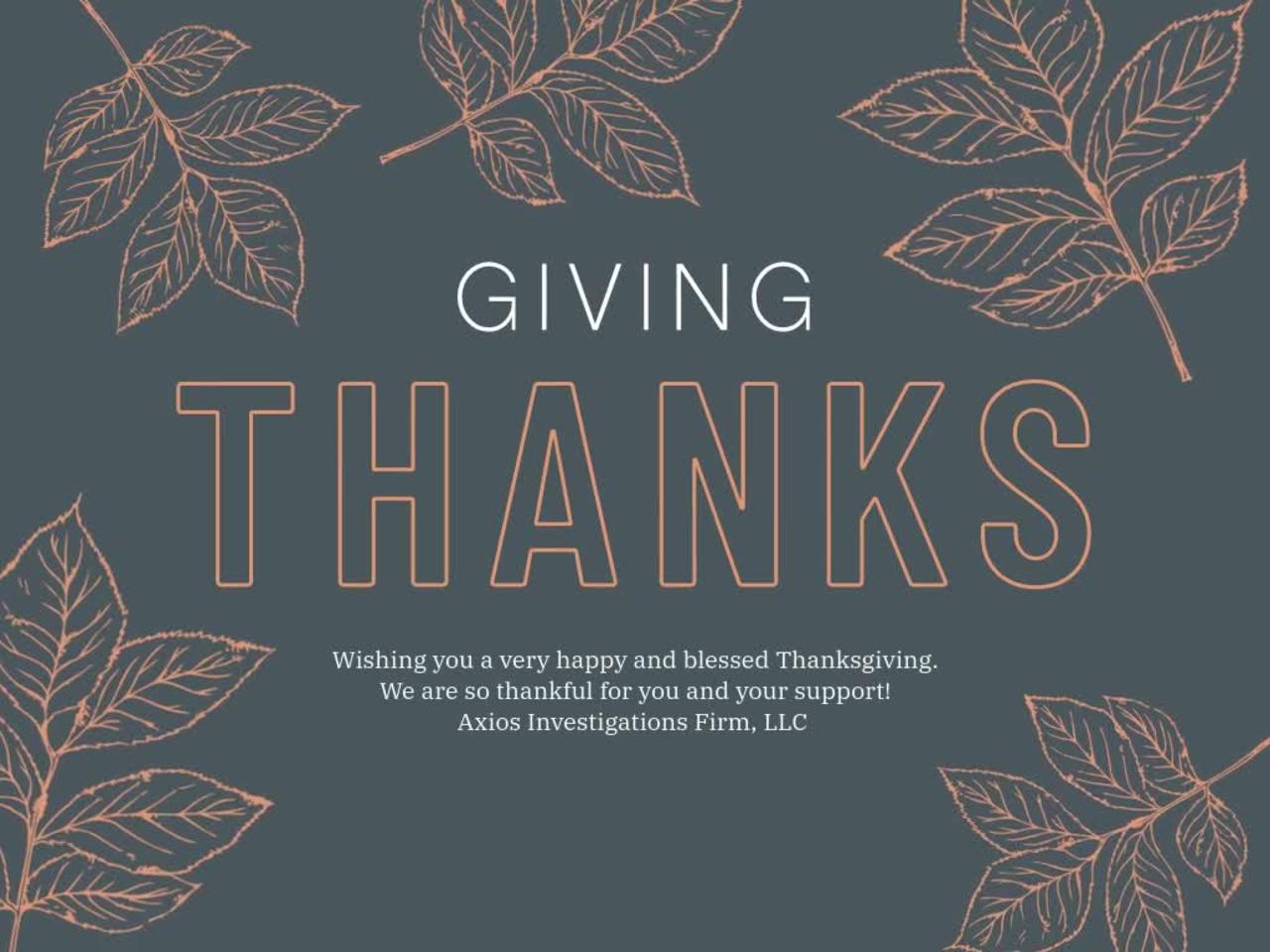 Happy Thanksgiving From Axios Investigations Firm!