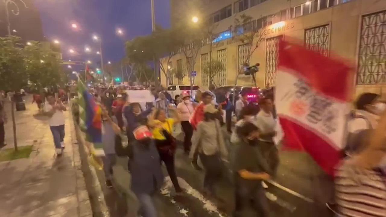 At least 20 injured as protesters and police clash in Peru