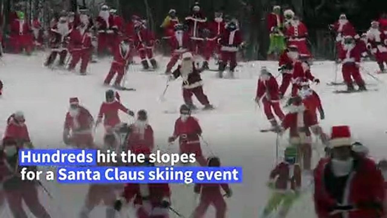 Hundreds skiing Santas hit slopes in US for charity