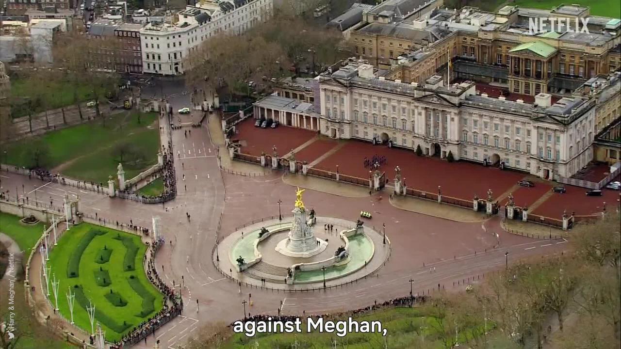 Meghan was made a 'scapegoat' by the palace claims new Harry & Meghan trailer