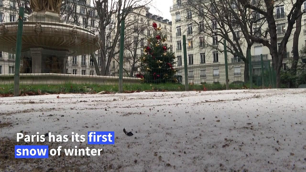 Paris gets first snow of winter and weather warnings in place
