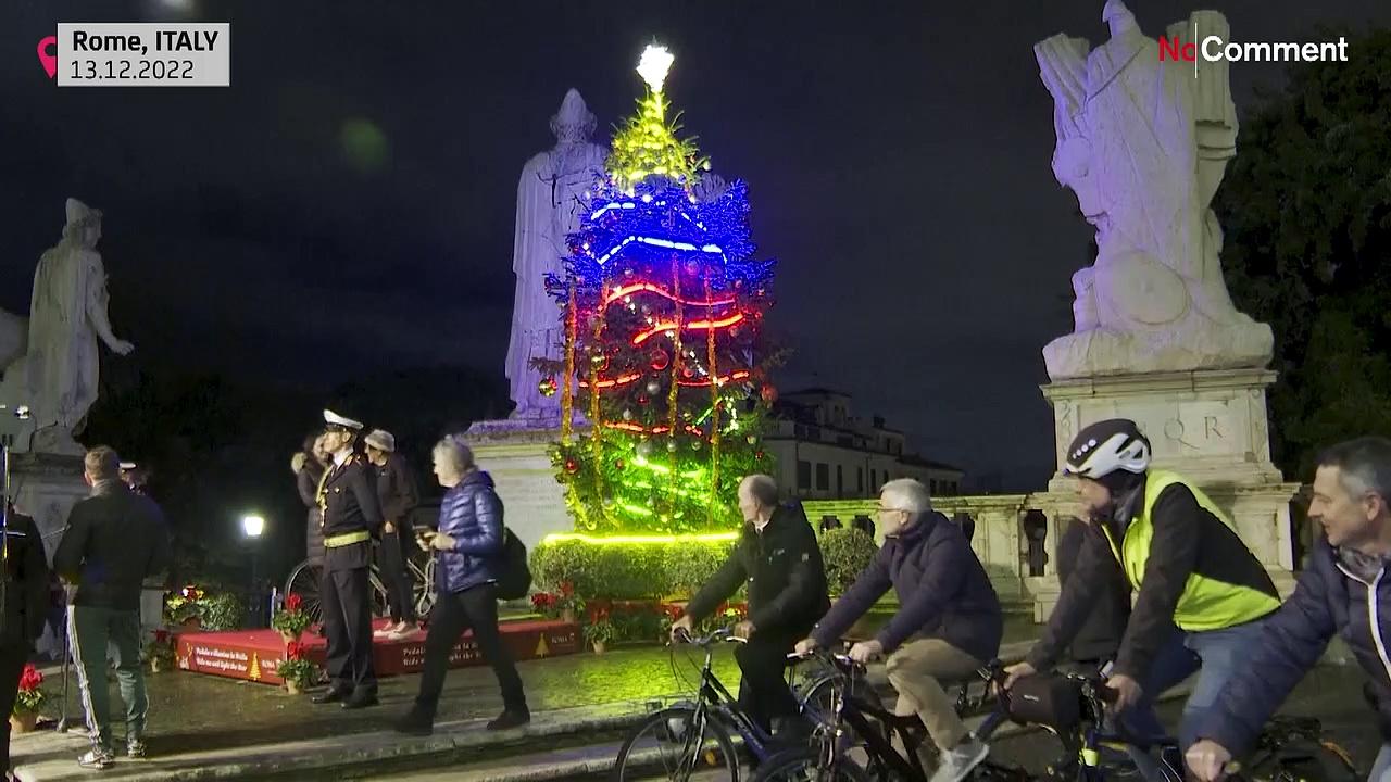 Watch: Rome unveils second sustainably-lit Christmas tree