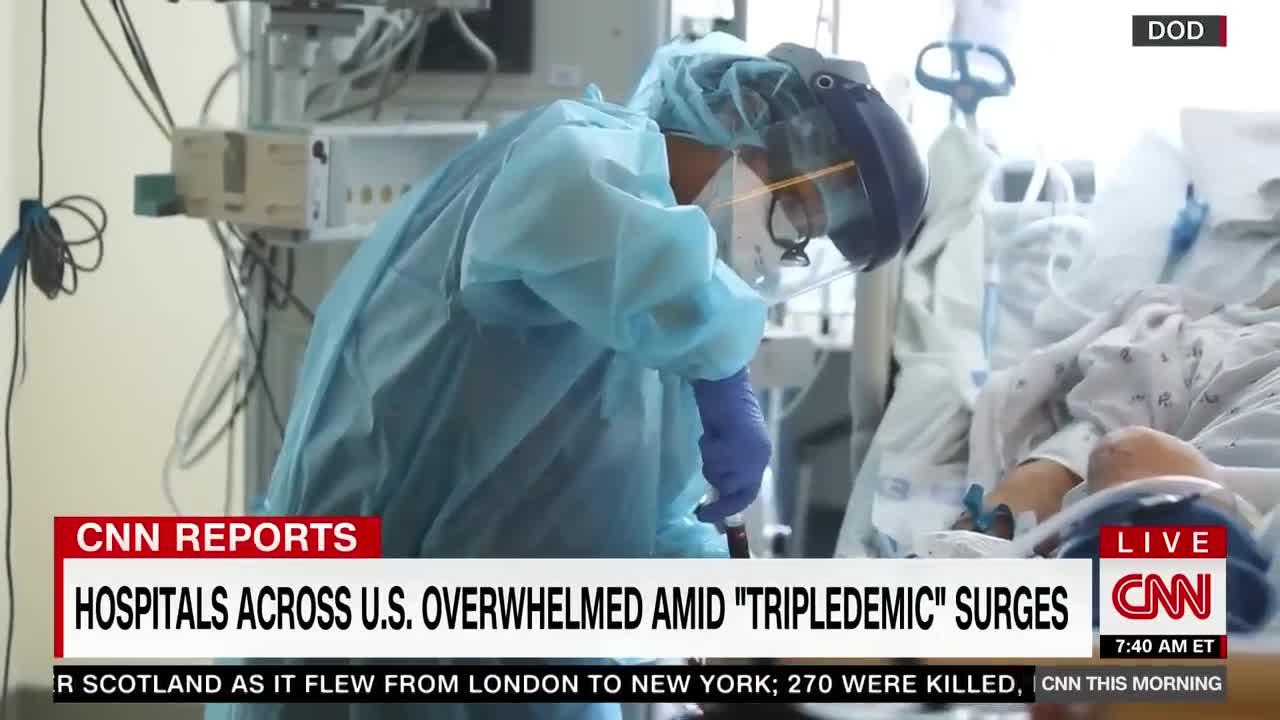 Hospitals struggle as 'tripledemic' surges