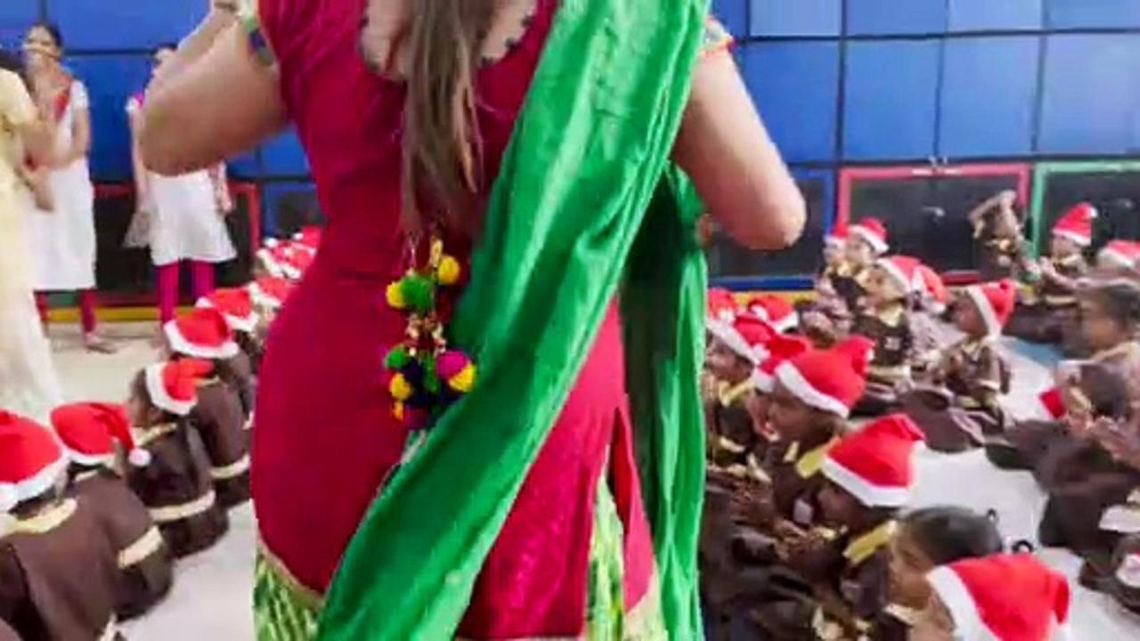 Divya Agarwal and her fiancé Apurva celebrate Christmas with school kids