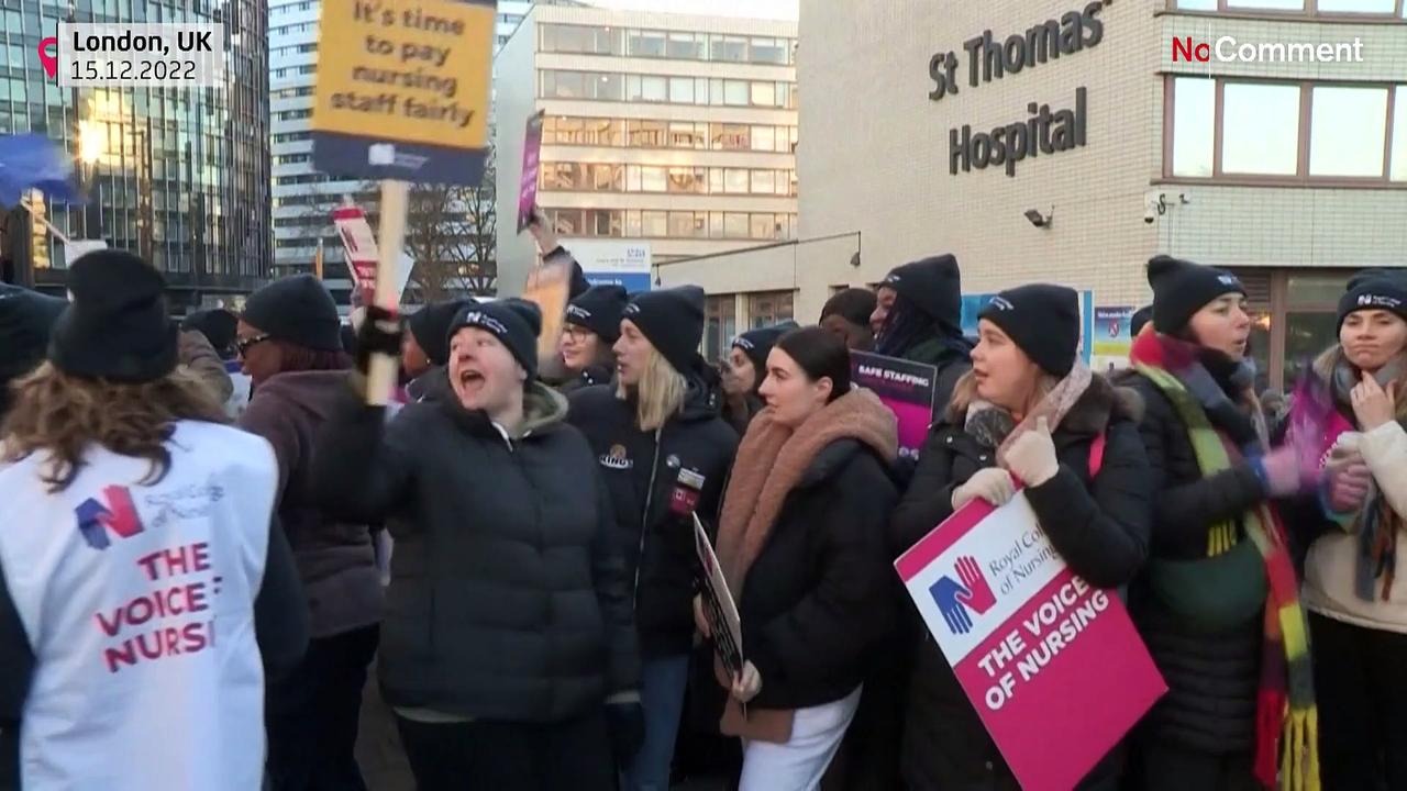 Watch: UK nurses union stage strike for first time in history