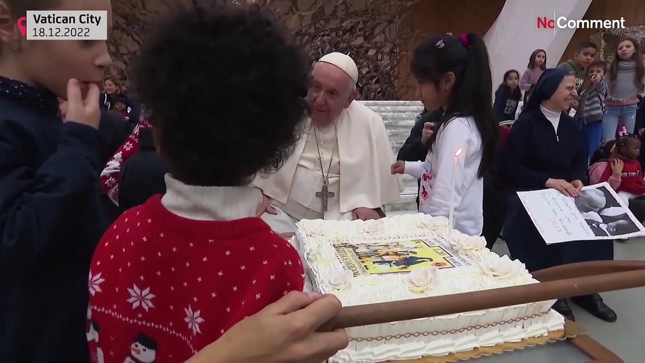 WATCH: Pope pays tribute to Ukraine children on 86th birthday