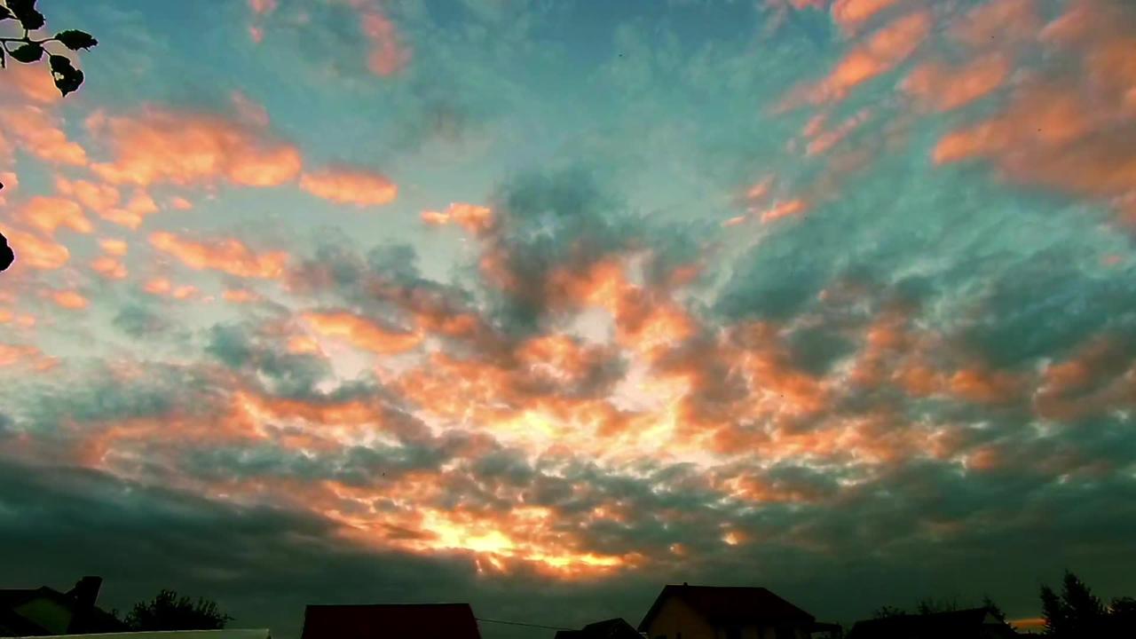 Beautiful Sunset Clouds Moving Background Time Lapse Amazing Sky Footage